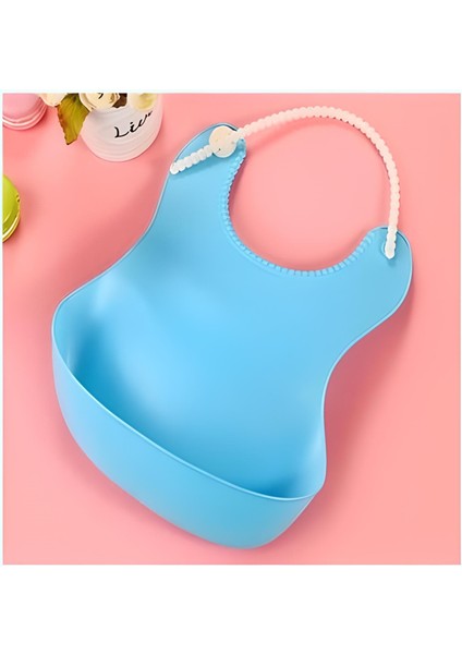 Çocuk Bebek Mama Önlüğü Dökülme Engelleyici Bükülebilir Mavi modelleri