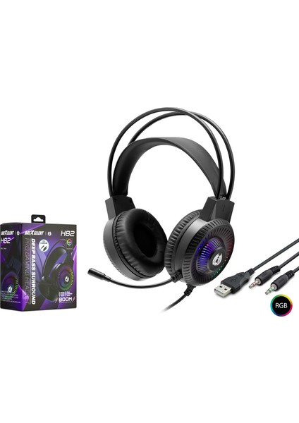 H82 Mikrofonlu Oyuncu Kulaklık Pc Aux 3.5mm