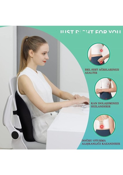 Ortopedik Bel Destek Minderi, Visco Elastik, Pamuklu, Siyah, 35x50 cm modelleri