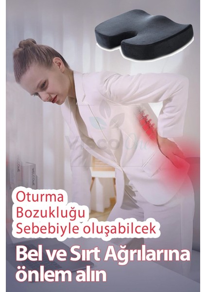 Siyah Ortopedik Silindir Oturma Minderi, Bel ve Sırt Desteği modelleri