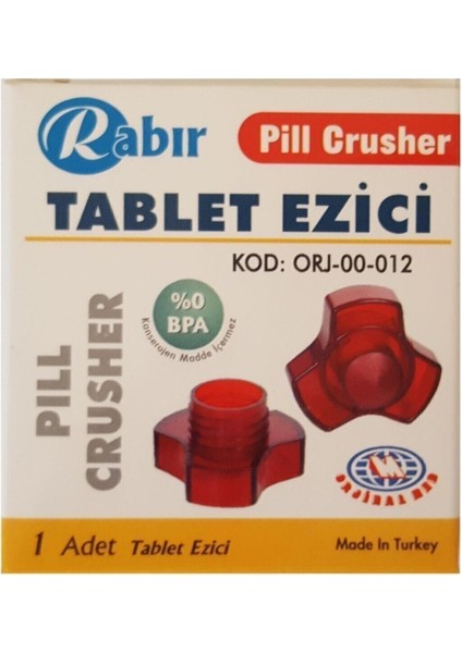 Hijyenik Tablet Ezici Makinesi, %0 BPA, Sağlıklı Kullanım, TR Menşei