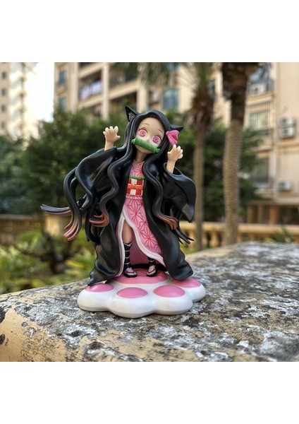 Anime Demon Slayer Kimetsu No Yaiba Kamado Nezuko Cat Cute Car Decoration Action Figure Models Toys (Yurt Dışından)