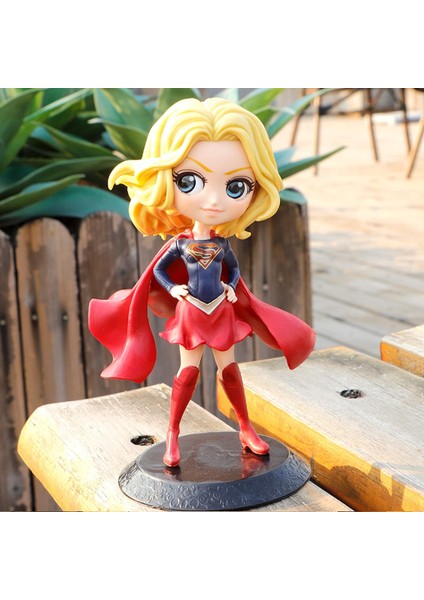 Anime Statue Action Figure Figure Pvc Collection Model 11CM Supergirl Cute Big Eyes Figure Action Figure Anime Decoration Figurine Toy Model For Girl Gif (Yurt Dışından)