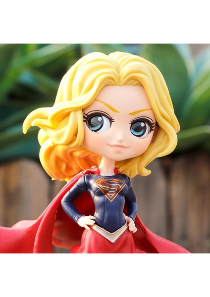 Anime Statue Action Figure Figure Pvc Collection Model 11CM Supergirl Cute Big Eyes Figure Action Figure Anime Decoration Figurine Toy Model For Girl Gif (Yurt Dışından)