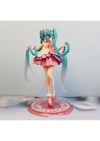 20 cm Proje Dıva Arcade Pembe Kiraz Hatsune Miku Şekil Anime Kız Heykelcik Modeli Dekorasyon Bebek (Yurt Dışından)