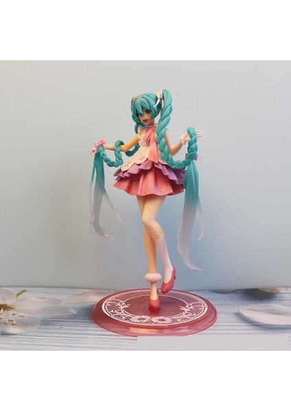 20 cm Proje Dıva Arcade Pembe Kiraz Hatsune Miku Şekil Anime Kız Heykelcik Modeli Dekorasyon Bebek (Yurt Dışından)