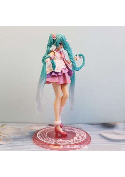 20 cm Proje Dıva Arcade Pembe Kiraz Hatsune Miku Şekil Anime Kız Heykelcik Modeli Dekorasyon Bebek (Yurt Dışından)