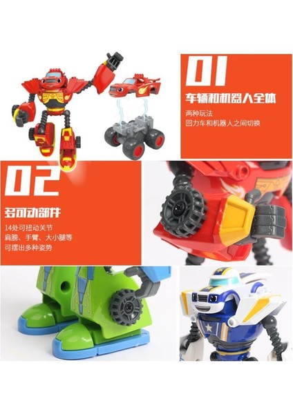 Hot Blaze Monster Machines Anime Figure Plastic/alloy Deformed Robot Kids Car Toy Action Figure Model Children Birthday Gifts (Yurt Dışından) fırsatları