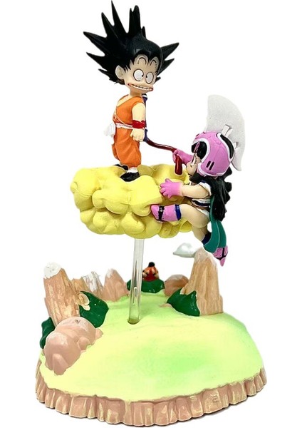 Dragon Ball Sun Goku Chichi Anime Figure Somersault Cloud Model Dolls Figurine Decor Action Figures Collections Kids Gifts Toys (Yurt Dışından)