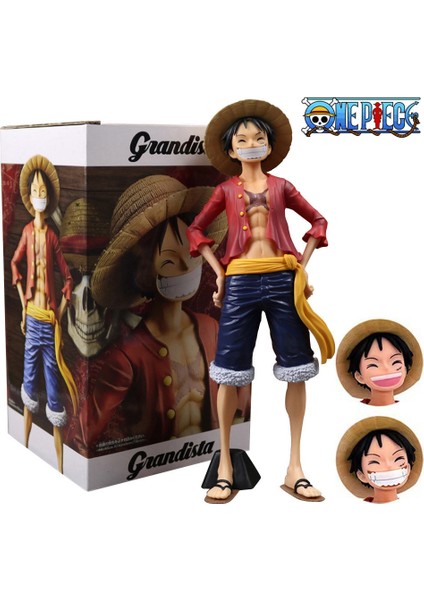 Hot 28CM One Piece Anime Figure Confident Smiley Luffy Three Form Face Changing Doll Action Figurine Model Toys Kits (Yurt Dışından)