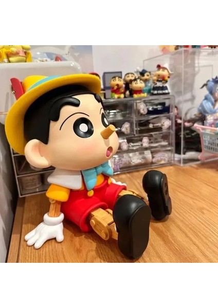 New Gk Puppet Crayon Shin-Chan Cosplay Pinocchio Series Blockhead Anime Action Figures Cute Gift Ornament Model Birthday Gifts (Yurt Dışından) fiyatları