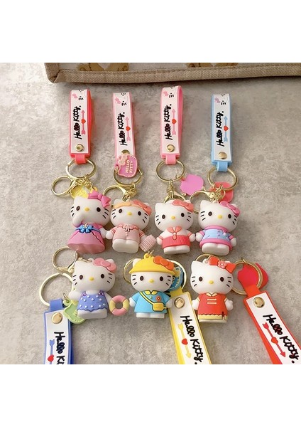 Sanrio Karikatür Kawaii Hello Kitty Kolye Anahtarlık Anahtarlık Anime Aksiyon Figürleri Koleksiyon Model Oyuncaklar Çocuklar Için Takı Hediyeler (Yurt Dışından)