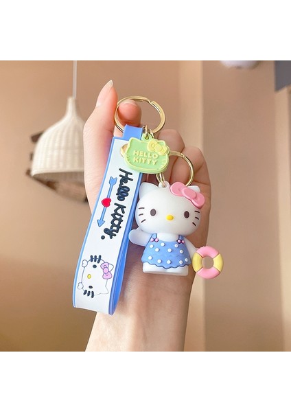 Sanrio Karikatür Kawaii Hello Kitty Kolye Anahtarlık Anahtarlık Anime Aksiyon Figürleri Koleksiyon Model Oyuncaklar Çocuklar Için Takı Hediyeler (Yurt Dışından)