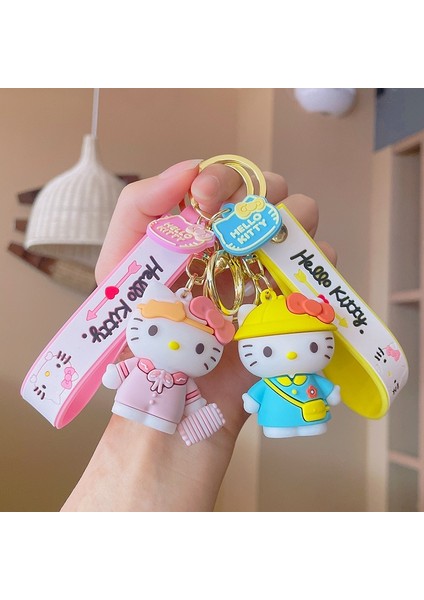 Sanrio Karikatür Kawaii Hello Kitty Kolye Anahtarlık Anahtarlık Anime Aksiyon Figürleri Koleksiyon Model Oyuncaklar Çocuklar Için Takı Hediyeler (Yurt Dışından)