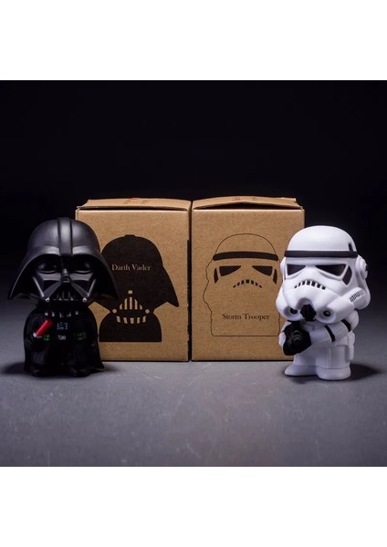 10CM 2pcs/lot Cute Style Star War Darth Vader & Storm Trooper Kawaii Movie Action Figure Model Toys (Yurt Dışından)