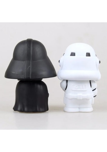 10CM 2pcs/lot Cute Style Star War Darth Vader & Storm Trooper Kawaii Movie Action Figure Model Toys (Yurt Dışından)