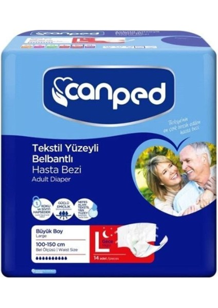 Belbantlı Gece Büyük Eko ( Large - Night ) Hasta Bezi 14'lü 8690742310134