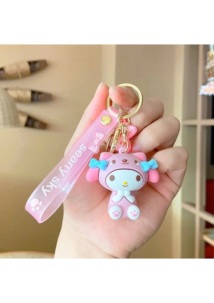 Sanrio Karikatür Hayvanlar Hello Kitty Kuromi Kolye Anahtarlık Anahtarlık Anime Aksiyon Figürleri Koleksiyon Model Oyuncaklar Takı Hediyeler (Yurt Dışından)