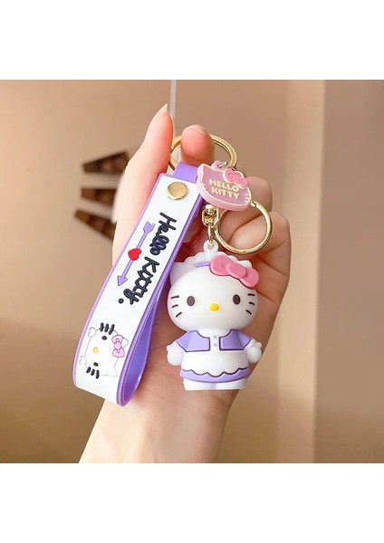 Sanrio Karikatür Kawaii Hello Kitty Kolye Anahtarlık Anahtarlık Anime Aksiyon Figürleri Koleksiyon Model Oyuncaklar Çocuklar Için Takı Hediyeler (Yurt Dışından)