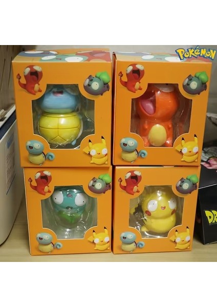 Pokemon Fool Stupid Pikachu Bulbasaur Charmander Squirtle Cute Figure Collection Model Toys (Yurt Dışından)
