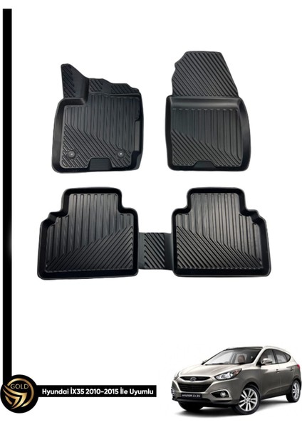 Hyundai IX35 2010-2015 3D Araca Birebir Uyumlu Inox Oto Paspas