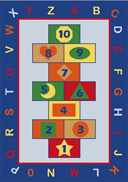 Game 200X290 Cm Mavi Çocuk Halısı