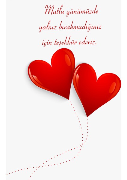 Evlilik Törenleri Için Teşekkür Kartı (5,5x8 cm 100 Adet)