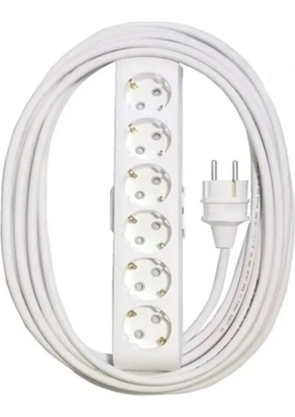 Multi-Let 6'lı 25 Metre Topraklı Çocuk Korumalı Kablolu Grup Priz (3x2.5 Ttr Tam Bakır Kalın Kablolu)