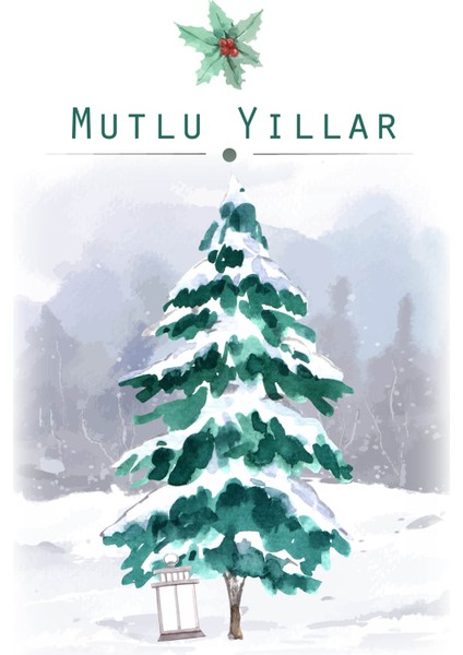 Yılbaşı Temalı Katlamalı Teşekkür Kartı (Katlı Ölçüsü 5,5x8 cm 100 Adet) fiyatları