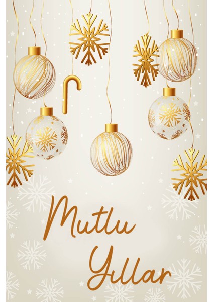 Yılbaşı Temalı Katlamalı Teşekkür Kartı (Katlı Ölçüsü 5,5x8 cm 100 Adet) fiyatları