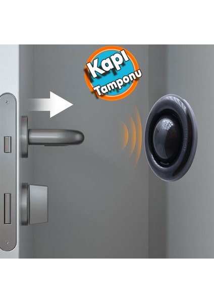 Kapı Stoperi Tamponu Vidalı Silikon Kapı Kolu Kapı Durdurucu Tutucu Stopu Çarpma Önleyici Siyah