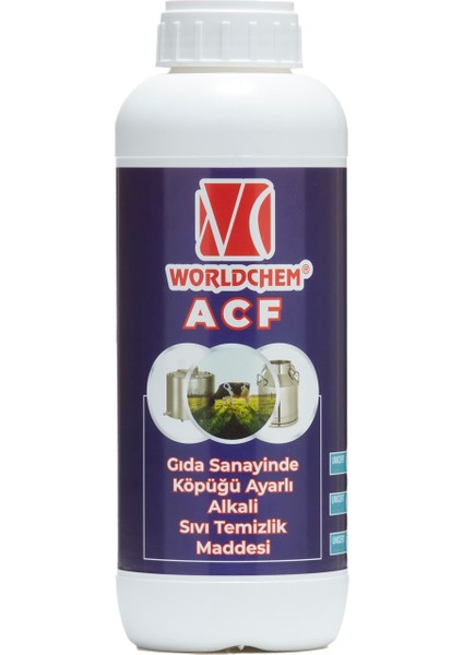Gıda Sanayisinde Alkalı Sıvı Temizleme Ürünü Köpüğü Ayarlı Acf 1 L