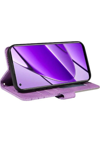 Kart Yuvası Standı ile Realme 11 4g Için Kılıf Pu Deri Flip Folio Kılıf (Yurt Dışından)