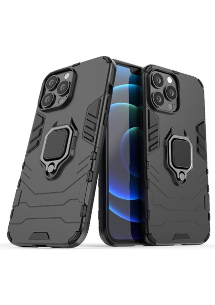 IPHONE 12 Için Kılıf Pro Kickstand Darbeye Kapak 360 &deg; Dönen Halka Damla (Yurt Dışından)