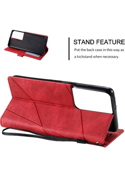 Samsung Galaxy S21 Ultra Darbeye Pu Deri Manyetik Kart Flip Case (Yurt Dışından) fırsatları