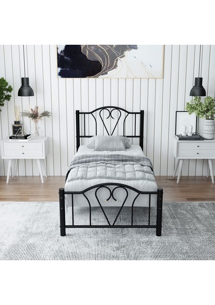 Orkide Tek Kişilik Ferforje Metal Karyola 90x190 Siyah fiyatları