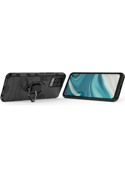 Realme 8 4g Darbeye Dayanıklı Kapak Için Kılıf Kickstand 360 &deg; Dönen Halka Askeri (Yurt Dışından) modelleri