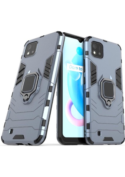 Realme C20 Kickstand Darbeye Kapak Için Kılıf 360 &deg; Dönen Halka Askeri (Yurt Dışından) indirimleri