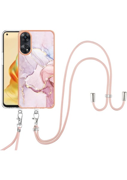 Oppo Oppo 8t 4g Tampon Mermer Crossbody Kordon Askısı Için Kılıf Yumuşak (Yurt Dışından)