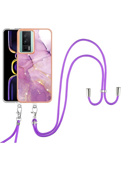 Xiaomi Poco F5 Pro 5g Mermer Tampon Crossbody Kordon Askısı Yumuşak (Yurt Dışından)