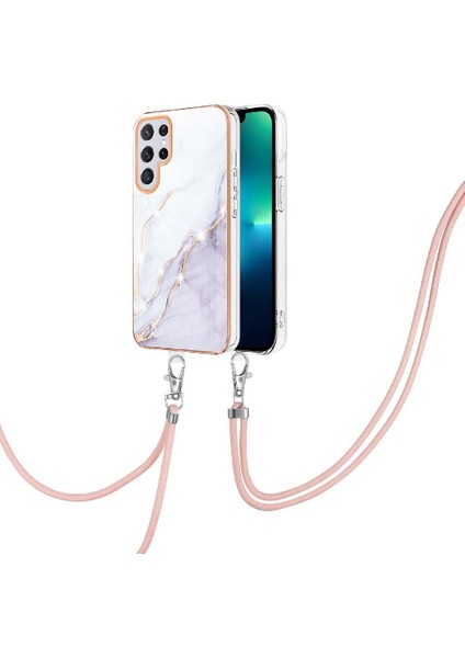 Samsung Galaxy S22 Ultra Anti-Scratch Yumuşak Tampon Crossbody Kayış (Yurt Dışından)
