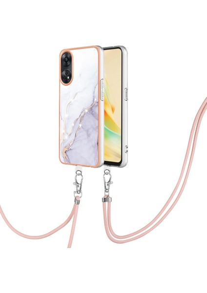 Oppo Oppo 8t 4g Tampon Mermer Crossbody Kordon Askısı Için Kılıf Yumuşak (Yurt Dışından)