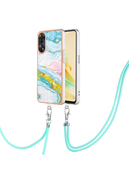 Oppo Oppo 8t 4g Tampon Mermer Crossbody Kordon Askısı Için Kılıf Yumuşak (Yurt Dışından)
