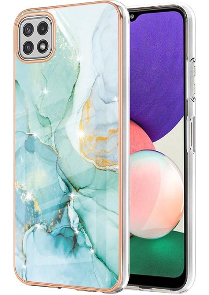 Samsung Galaxy A22 5g Yumuşak Tampon Koruma Için Kılıf Ince Tpu Mermer (Yurt Dışından)