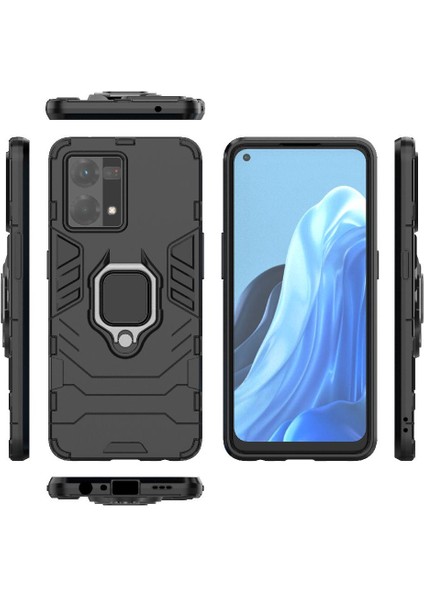 Oppo Case 7 4g Için Kılıf 360 &deg; Dönen Halka Darbeye Kapak Kickstand Damla (Yurt Dışından)