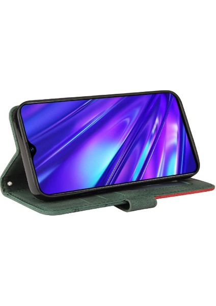 Kart Yuvası Standı ile Realme 5 Için Kılıf Pu Deri Flip Folio Kılıf (Yurt Dışından)