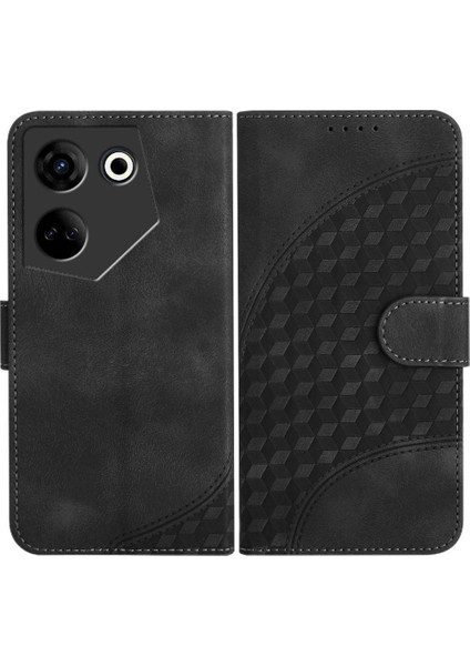 Tecno Camon 20 Darbeye Deri Kılıf Için Kılıf Geometrik Desen Flip Pu (Yurt Dışından)