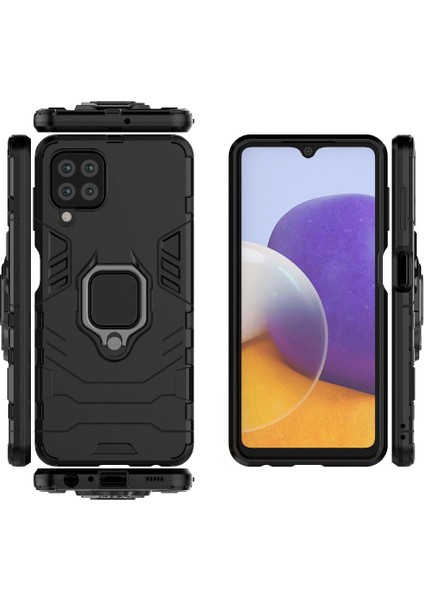 Samsung Galaxy A22 4g Için Kılıf 360 &deg; Dönen Halka Askeri Damla Koruma (Yurt Dışından) fırsatları