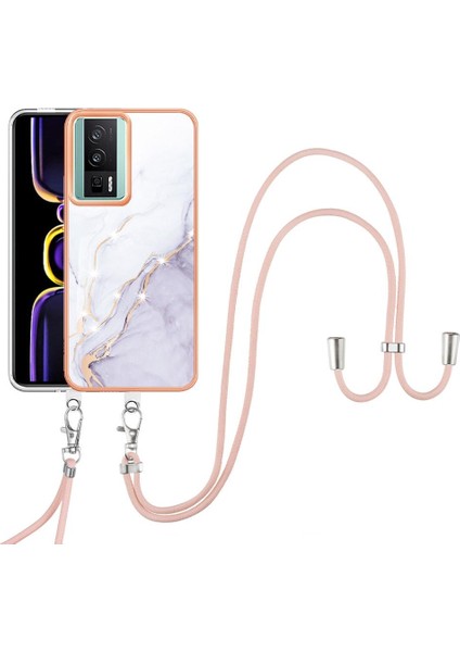 Xiaomi Poco F5 Pro 5g Mermer Tampon Crossbody Kordon Askısı Yumuşak (Yurt Dışından)