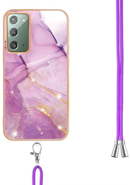 Samsung Galaxy Not 20 Için Kılıf 5g Mermer Tampon Crossbody Kordon Askısı (Yurt Dışından) modelleri